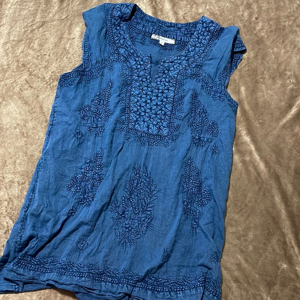 Women’s Blue Laffaire Tunic (boho, embroidered)